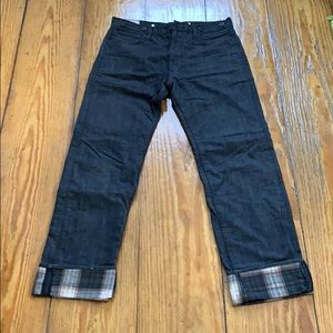 Levi’s Two Horse Brand Black flannel lined jeans